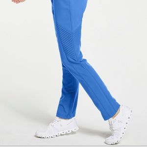 Jaanuu scrubs ciel blue skinny moto pant in XS